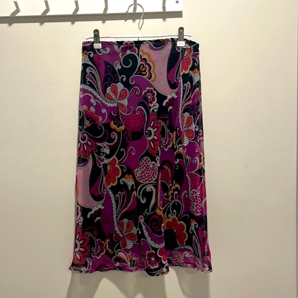 Vintage 90s Le Chateau Paisley Midi Skirt - Picture 2 of 6